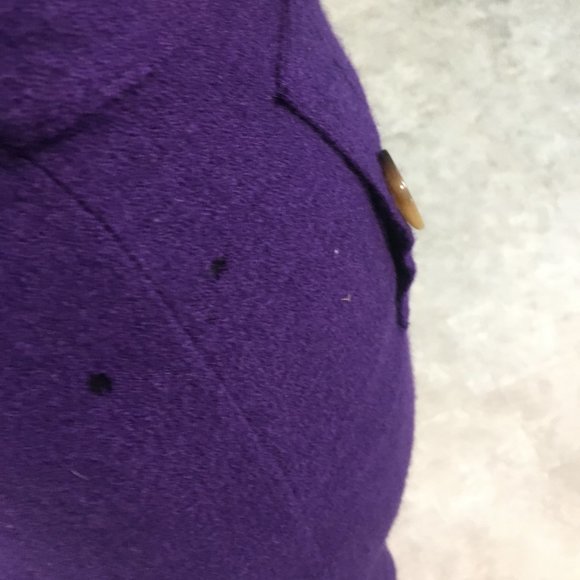 LUII Wool Purple Ruffle Front Jacket Coat Sweater - Picture 14 of 16